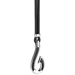 Colliers | Zancan Gioielli Zancan Kevlar Necklace With Silver Hook Pendant And Black Stones.