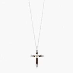 Colliers | Zancan Gioielli Zancan White Gold Necklace With Cross And Diamonds.