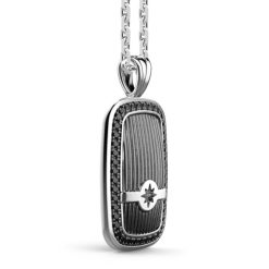 Colliers | Zancan Gioielli Zancan Silver Necklace With Tag And Black Stones.