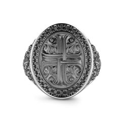 Bagues | Zancan Gioielli Zancan Silver Ring With Black Stones. 18