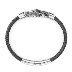 Bracelets | Zancan Gioielli Zancan Silicone Bracelet With Silver Tag And Black Stones. 19