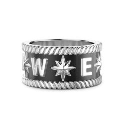 Bagues | Zancan Gioielli Zancan Silver Band Ring With Cardinal Points. 18