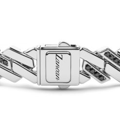 Bracelets | Zancan Gioielli Zancan Silver Link-Only Bracelet With Black Stones. 19