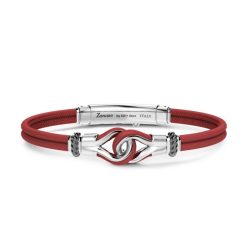 Bracelets | Zancan Gioielli Zancan Natural Leather Bracelet With Silver Knot. Rouge