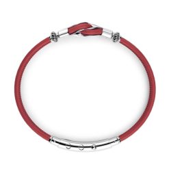 Bracelets | Zancan Gioielli Zancan Natural Leather Bracelet With Silver Knot. Rouge