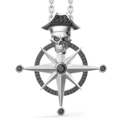 Colliers | Zancan Gioielli Zancan Silver Necklace With Pirate Skull Pendant.