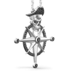 Colliers | Zancan Gioielli Zancan Silver Necklace With Pirate Skull Pendant.