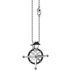 Colliers | Zancan Gioielli Zancan Silver Necklace With Pirate Skull Pendant.