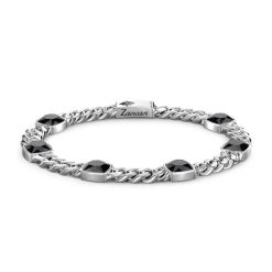 Bracelets | Zancan Gioielli Zancan Silver Curb Chain Bracelet With Black Stones.