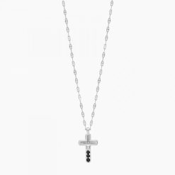 Colliers | Zancan Gioielli Zancan White Gold Necklace With Cross And Diamonds.