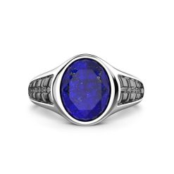 Bagues | Zancan Gioielli Zancan Silver Signet Ring With Oval Lapis Lazuli Stone. 18