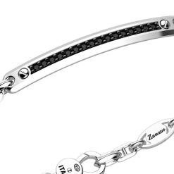 Bracelets | Zancan Gioielli Zancan Silver Bracelet With Tag And Black Stones. 19