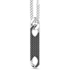 Colliers | Zancan Gioielli Collier Zancan En Argent Avec Pendentif Plaque Et Pierres. Noir