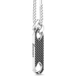 Colliers | Zancan Gioielli Collier Zancan En Argent Avec Pendentif Plaque Et Pierres. Noir