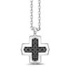 Colliers | Zancan Gioielli Zancan Silver Necklace With Greek Cross Pendant And Black Stones.