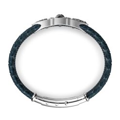 Bracelets | Zancan Gioielli Zancan Leather Bracelet With Tag And Skull. Bleu