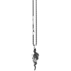 Colliers | Zancan Gioielli Zancan Silver Necklace With Skull-And-Serpent Pendant.