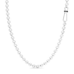 Colliers | Zancan Gioielli Zancan Silver Link-Only Necklace With Black Stones.