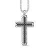 Colliers | Zancan Gioielli Zancan Silver Necklace With Cross Pendant And Black Stones.