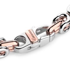 Bracelets | Zancan Gioielli Zancan Silver And Rose Gold Chain Men'S Bracelet. Or Rose