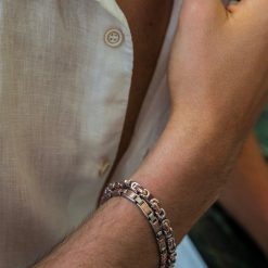 Bracelets | Zancan Gioielli Zancan Silver And Rose Gold Chain Men'S Bracelet. Or Rose