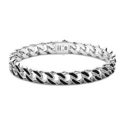 Bracelets | Zancan Gioielli Zancan Silver Curb Chain Bracelet With Black Lacquer.