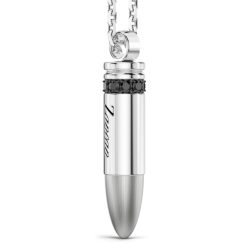 Colliers | Zancan Gioielli Zancan Silver Bullet Necklace With Black Stones.