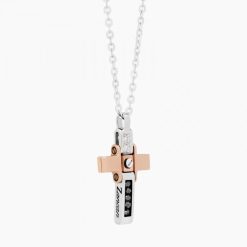 Colliers | Zancan Gioielli Zancan White Gold Necklace With Cross And Diamonds.