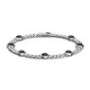 Bracelets | Zancan Gioielli Zancan Silver Curb Chain Bracelet With Black Stones.