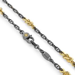 Colliers | Zancan Gioielli Silver Necklace With Cross And Marine Knots.