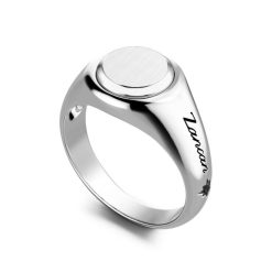 Bagues | Zancan Gioielli Zancan Round Silver Signet Ring. 18