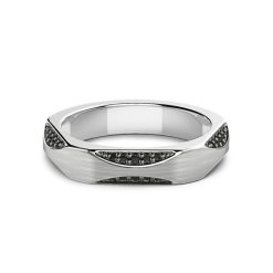 Bagues | Zancan Gioielli Zancan Silver Ring With Black Stones. 18