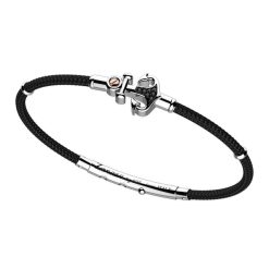 Bracelets | Zancan Gioielli Zancan Kevlar Bracelet With Silver Anchor And Black Stones. 19