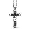 Colliers | Zancan Gioielli Zancan Silver Necklace With Cross Pendant And Black Stones.