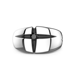 Bagues | Zancan Gioielli Zancan Silver Ring With Black Stone. 18