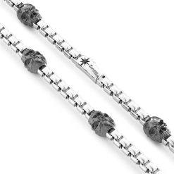 Colliers | Zancan Gioielli Zancan Link-Only Silver Necklace With Skulls.