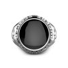 Bagues | Zancan Gioielli Zancan Silver Ring With Black Onyx And Latin Inscription. 18