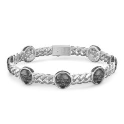 Bracelets | Zancan Gioielli Zancan Silver Curb Chain Bracelet With Skulls. 19