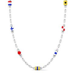 Colliers | Zancan Gioielli Zancan Link-Only Silver Necklace With Nautical Flags.