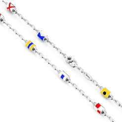 Colliers | Zancan Gioielli Zancan Link-Only Silver Necklace With Nautical Flags.