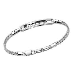 Bracelets | Zancan Gioielli Zancan Silver Bracelet With Tag And Black Stones. Classique