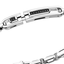 Bracelets | Zancan Gioielli Zancan Silver Bracelet With Tag And Black Stones. Classique