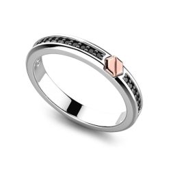 Bagues | Zancan Gioielli Zancan Silver Band Ring With Stones And Rose Gold Screw. 18