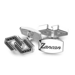 Boutons De Manchette | Zancan Gioielli Zancan Silver Cufflinks With Black Stones.