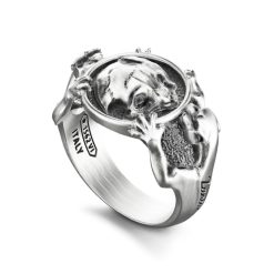 Bagues | Zancan Gioielli Zancan Signet Ring With Silver Panthers. 18