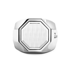 Bagues | Zancan Gioielli Zancan Blocky Silver Signet Ring. 18