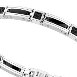 Bracelets | Zancan Gioielli Zancan Bracelet Made From Silver And Ceramic With Stones. Noir