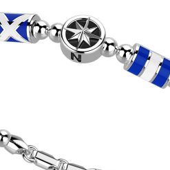 Bracelets | Zancan Gioielli Zancan Silver Beads Bracelet With Nautical Flags And Wind Rose. Classique