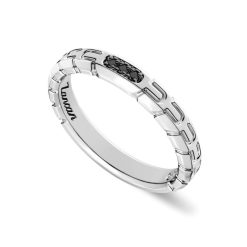 Bagues | Zancan Gioielli Zancan Silver And Black Stone Band Ring. 18