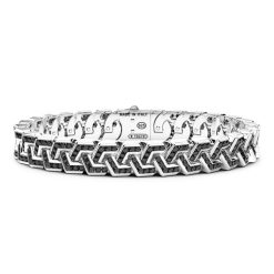 Bracelets | Zancan Gioielli Bracelet Zancan Maille Seule En Argent Avec Pierres. Noir